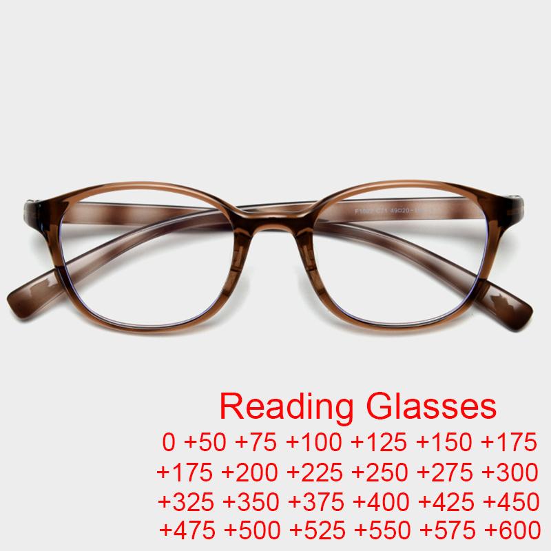 Ultralight Reading Glasses Women Men Vintage Anti Blue Light Presbyopic Eyeglasses Round Full Frame Eyewear Plus Vision +1