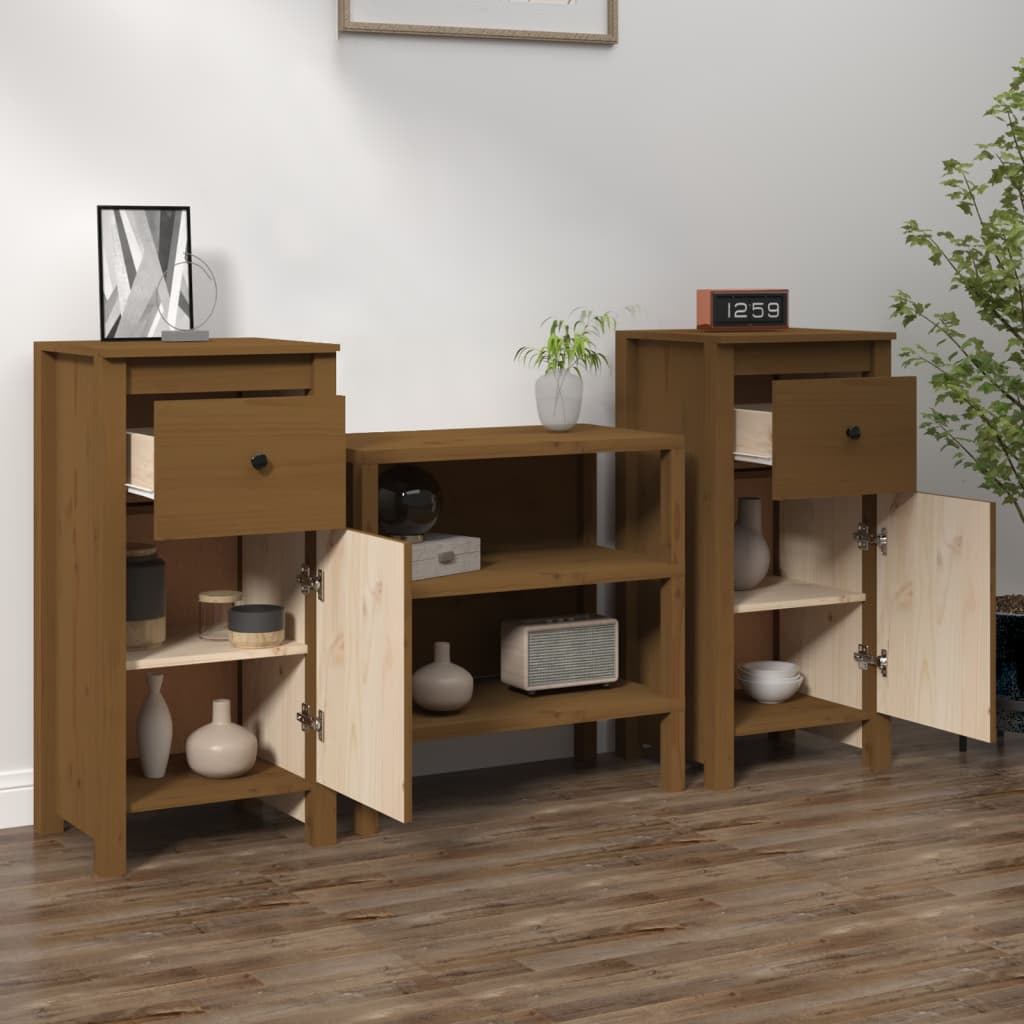 Sideboards 2 pcs. Honey Brown 40 x 35 x 80 cm Solid Pine Wood