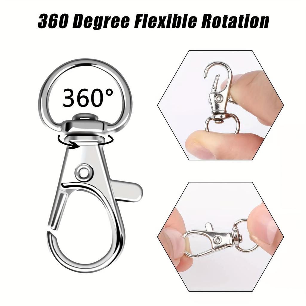 50 Key Chain Hooks with Key Rings, 25 Lobster Claw Rings + 25 Independent Key Rings for DIY Jewelry Making, Art Crafts