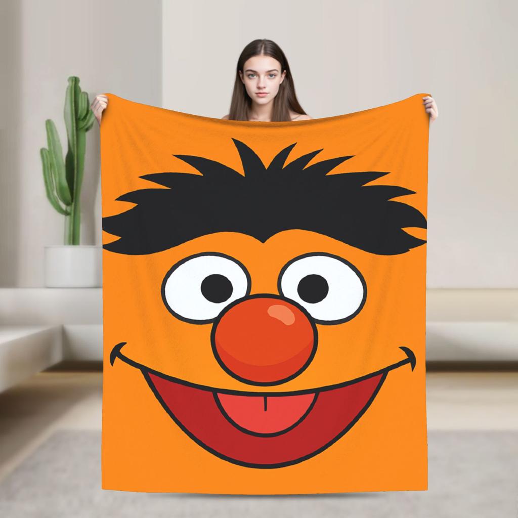 S-Sesames Streets Tango Elmo & Grover Blanket Soft Fluffy Plush Throw Blanket For Child Living Room Flannel Bedspread Bed Cover