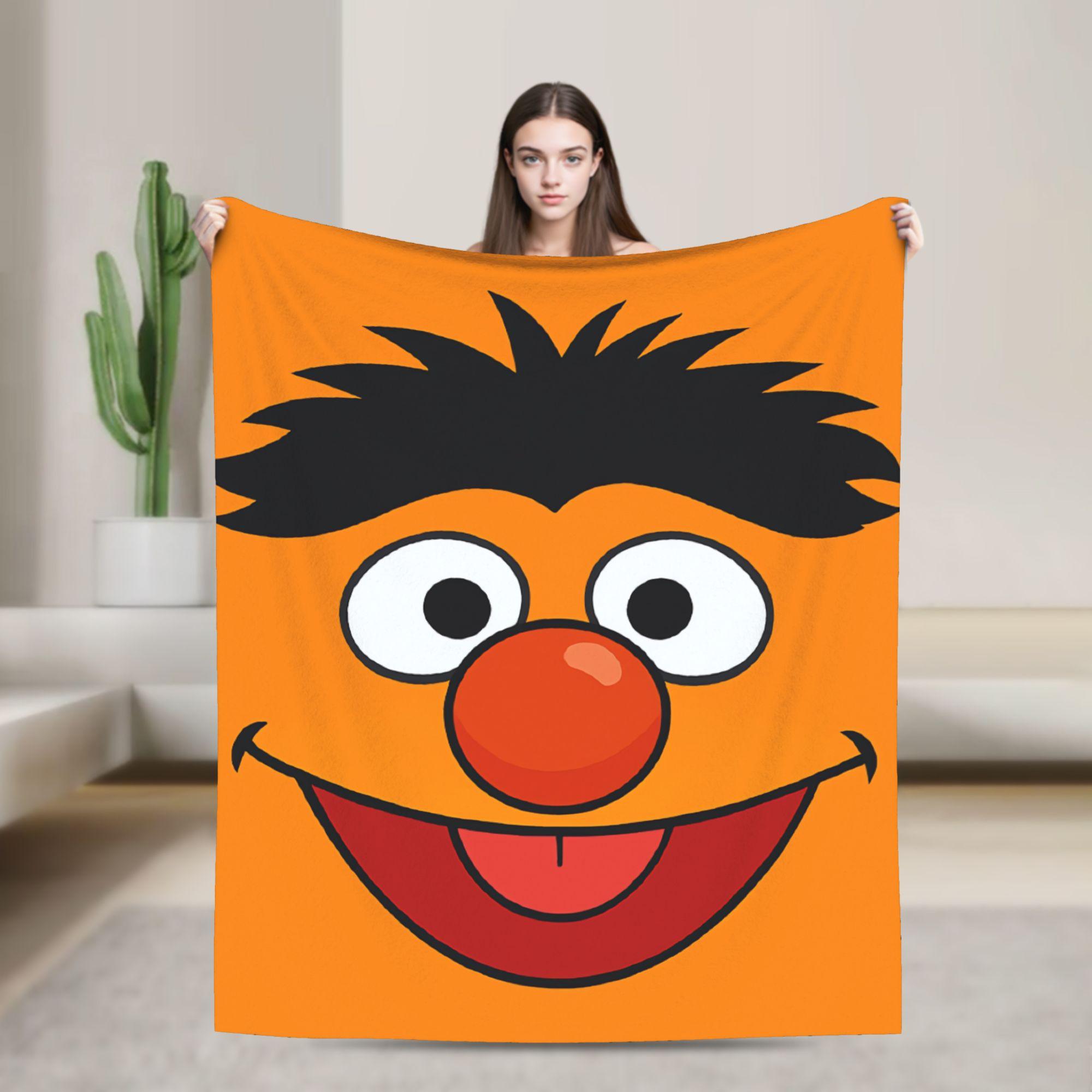 S-Sesames Streets Tango Elmo & Grover Blanket Soft Fluffy Plush Throw Blanket For Child Living Room Flannel Bedspread Bed Cover 75x90cm