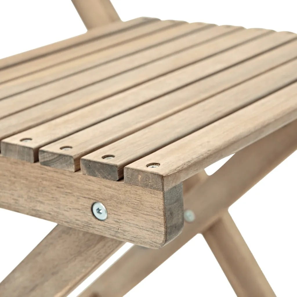 A set of two folding chairs made of exotic acacia
