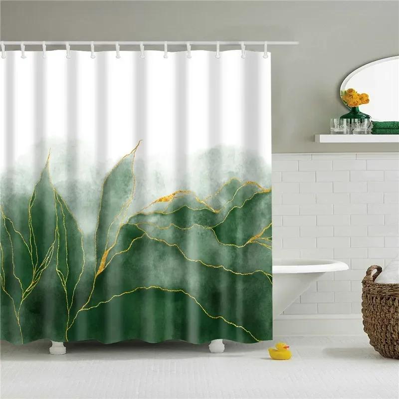 3D Scenic Landscape Seaside Beach Trees Flowers Shell Bath Curtain Shower Curtains for Bathroom Waterproof Polyester Frabic Hook