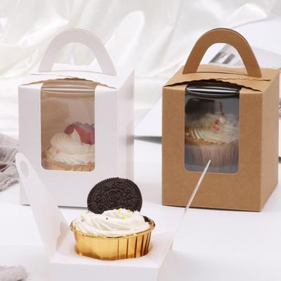 10Pcs Cupcake Boxes with Inserts Windowed Cupcake Holders Stackable Deep Cupcake Carrier Food Grade Containers for Home Cake Dessert Shops