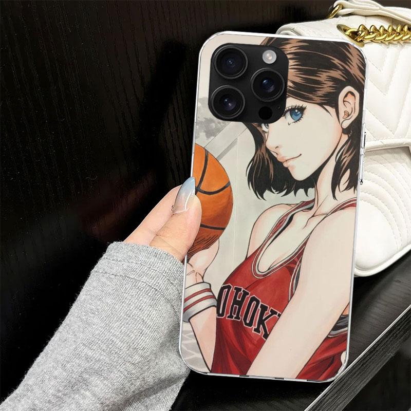 Anime S-SLAM DUNK Case for iPhone 13 12 Mini 11 Pro Max Soft Phone Cover X XS XR 7 SE 8 Plus 6 6S 5 5S Silicone Black Capa