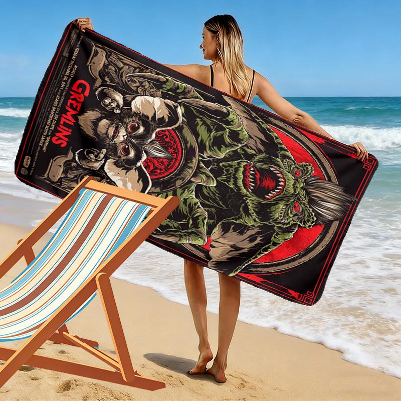 Gremlins: Chaos Unleashed beach towel beach Portable for travel seaside swim Absorbent bath towel Outdoor picnic beach mat printing