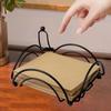 Square Shape Metal Napkin Holder Flat Design Iron Art  Tissue Rack  Cafe Setting