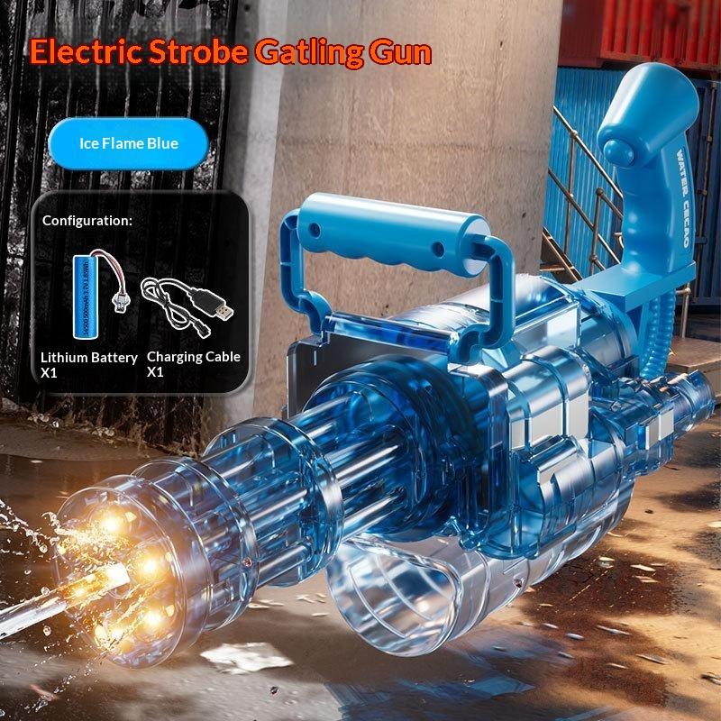 Auto Gatling Water Cannon Rotating High-Pressure Large Capacity Gatling Water Gun Toy Adults Outdoor Summer Fun Play Kid Gifts