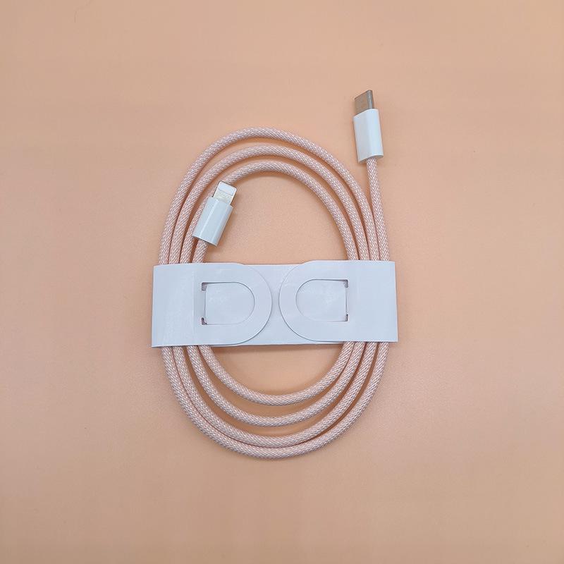 Dual-Head Type-C Male-to-Male Braided Laptop Charging Cable: 15W True PD Fast Charging Compatible.