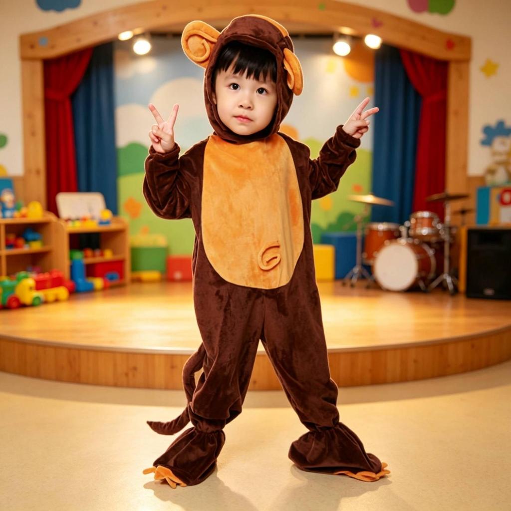 Monkey Costume Playful Animal Jumpsuit Fun for Children