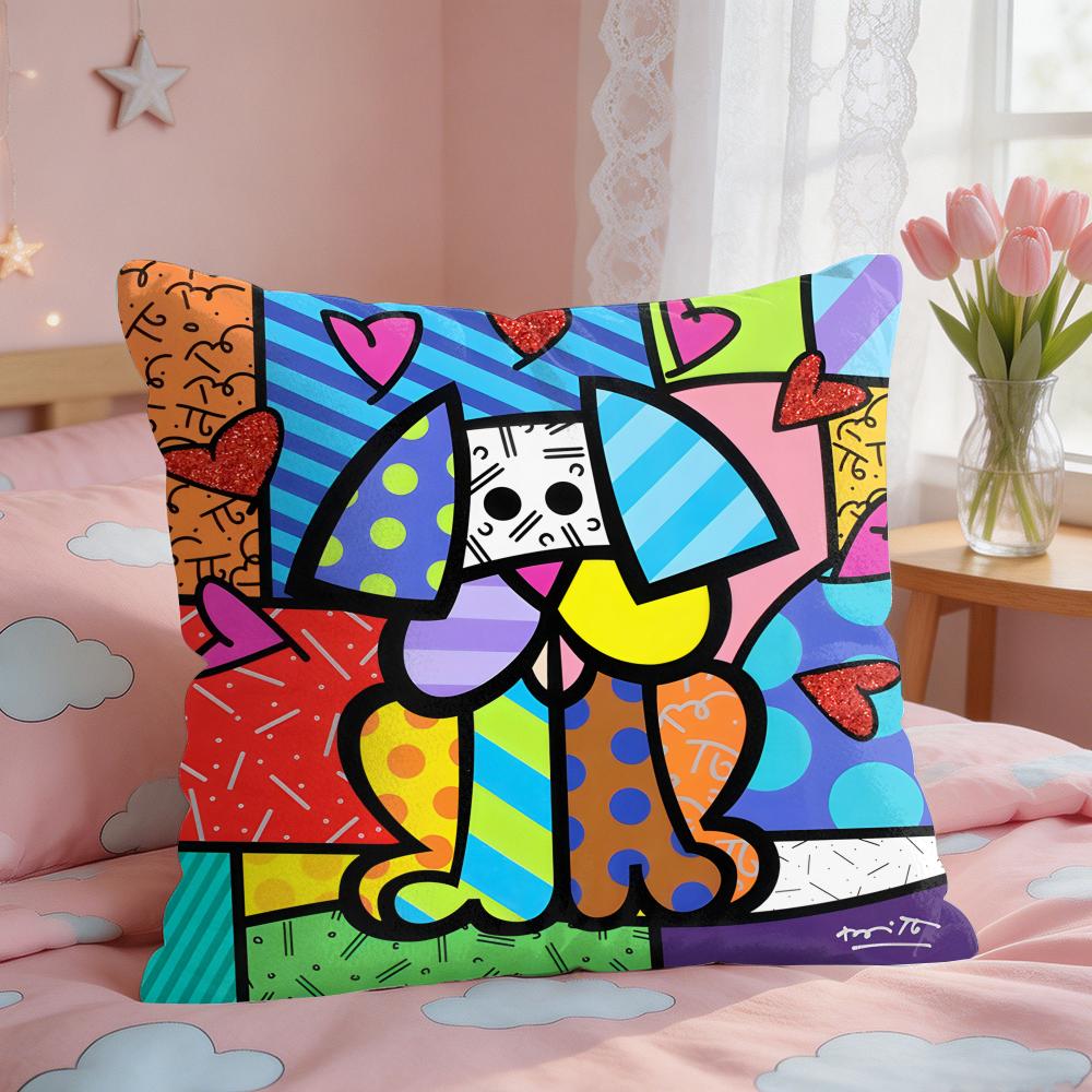BBritto Art Design Abstract Cushion Cover Square Short Plush Pillow Case Living Room Sofa Home Decor Funda X