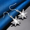 Charming 925 Sterling Silver Exquisite Snowflake Earrings for Women Fashion Wedding Jewelry Party Gifts