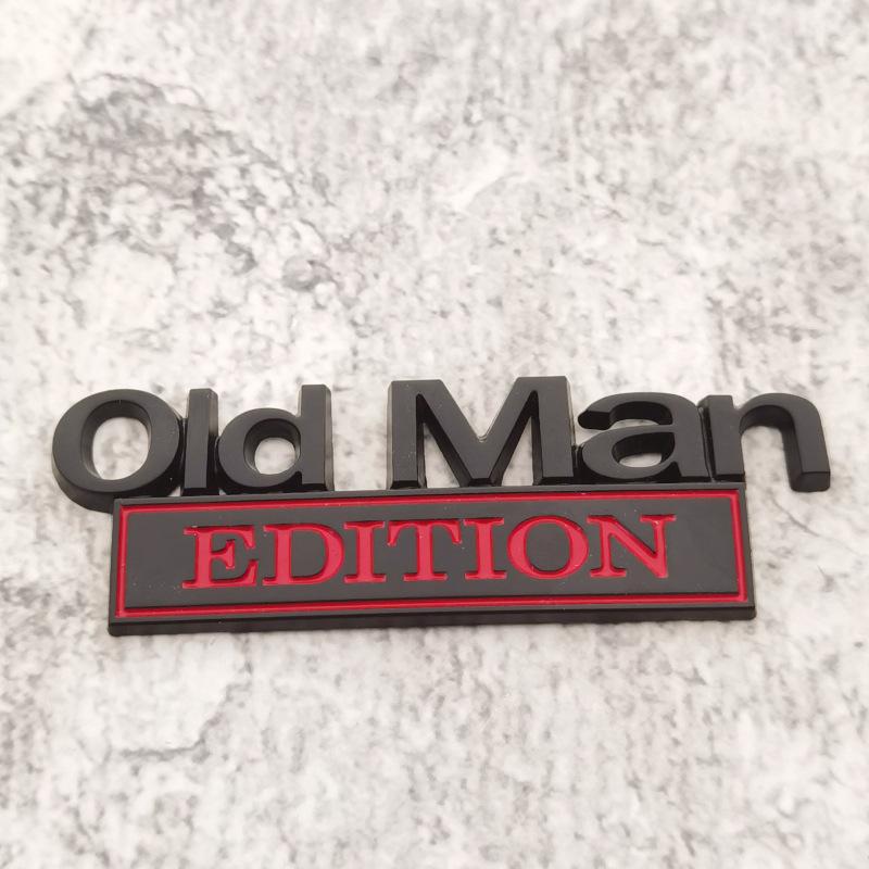 Auto 3D Metall Chrom Aufkleber Emblem OLD MAN EDITION Plakette Logo Auto Kofferraum Karosserie Tür Styling Aufkleber Auto Zubehör