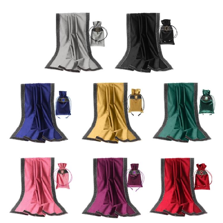 Thick Flannel Astrologys Tablecloth with Drawstring Bag Tarots Divinations Tablecloth Altars Cloth Divinations Accessory