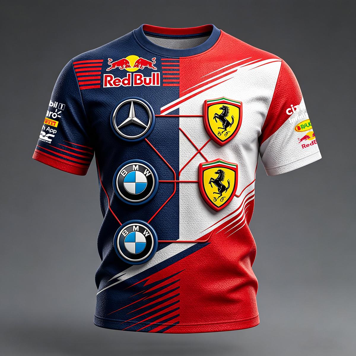 

3D-принтована футболка Red Bull Racing Suit, підходить для чоловіків і жінок, повсякденна спортивна футболка S