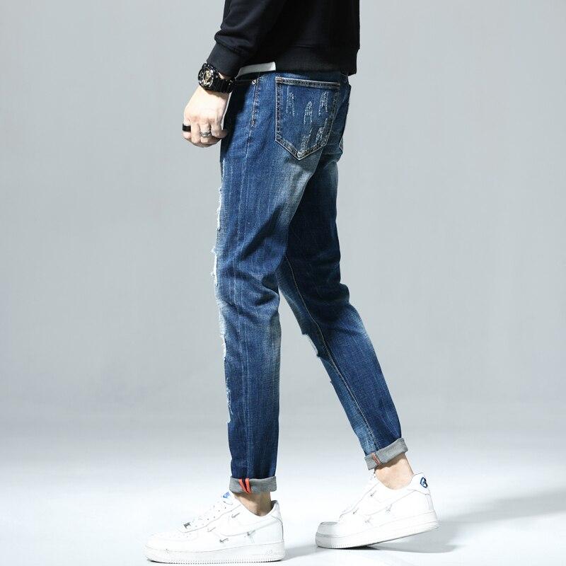 Hombre Rasgado Stretch Slim Jeans Cool Skinny Elastic Denim Pantalones Azul  Negro Para Hombre Primavera Verano Otoño Hip Hop Jean CHNL802 comprar a  buen precio — entrega gratuita, reseñas reales con fotos —