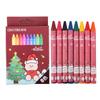 Cartoon Christmas Crayons Set Creative 8 Colors Drawing Painting Kit Cute Art Supplies Coloring Gift for Kids Students