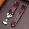 Vintage 18mm 20mm 22mm Cowhide Watch Strap Quick Release Wrist Band Butterfly Buckle Leather Bracelet Stitching Brown Straps