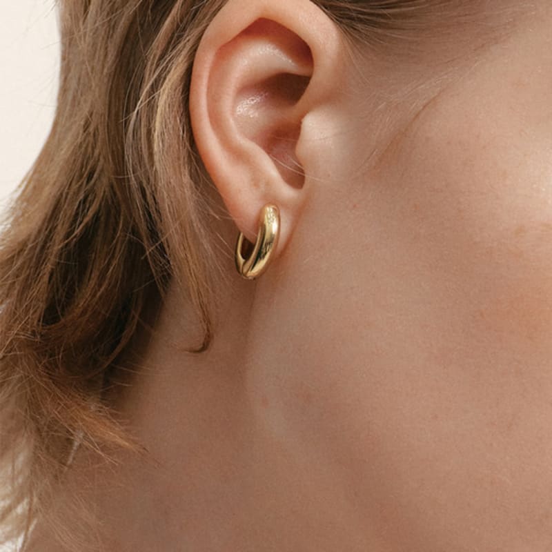 LUNNE Silver 925 Domed One-Touch Earrings #LSE102