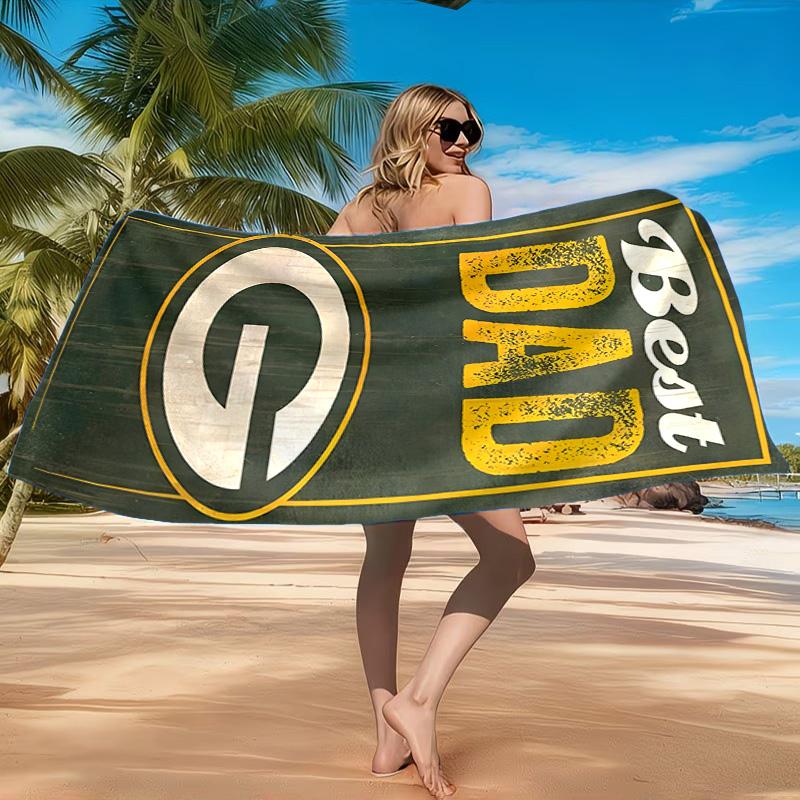Green Bay Packers Fan Gear Beach Towel, Quick-drying, Easy to Care for, Suitable for Both Fitness and Beach Vacations,Sports Essential