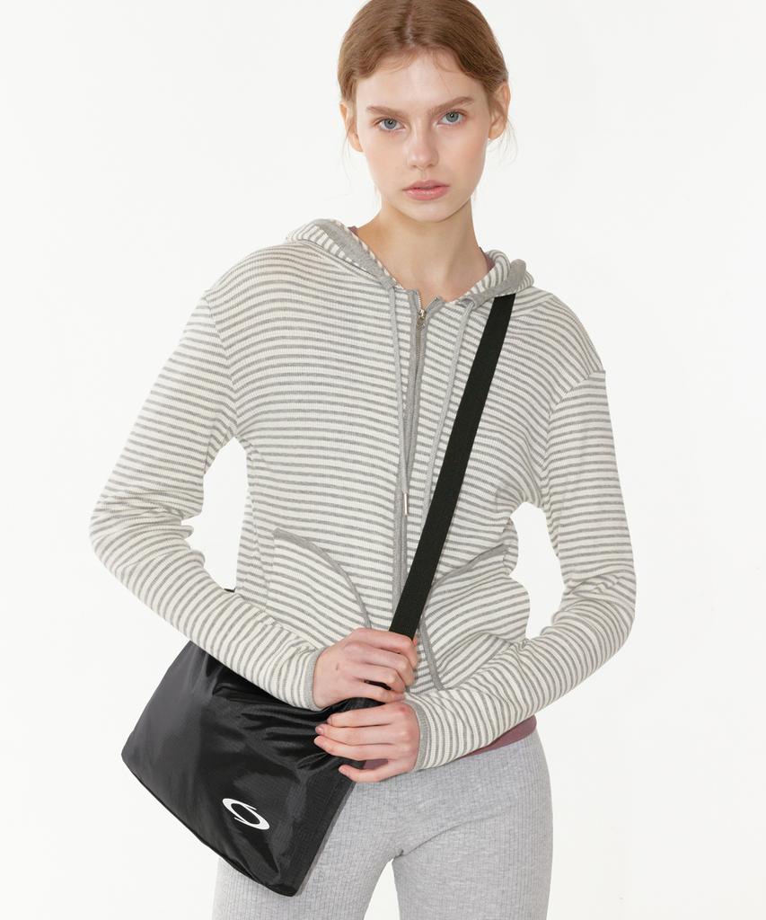 Noi1805 Striped Zip-Up Hoodie (Gray)