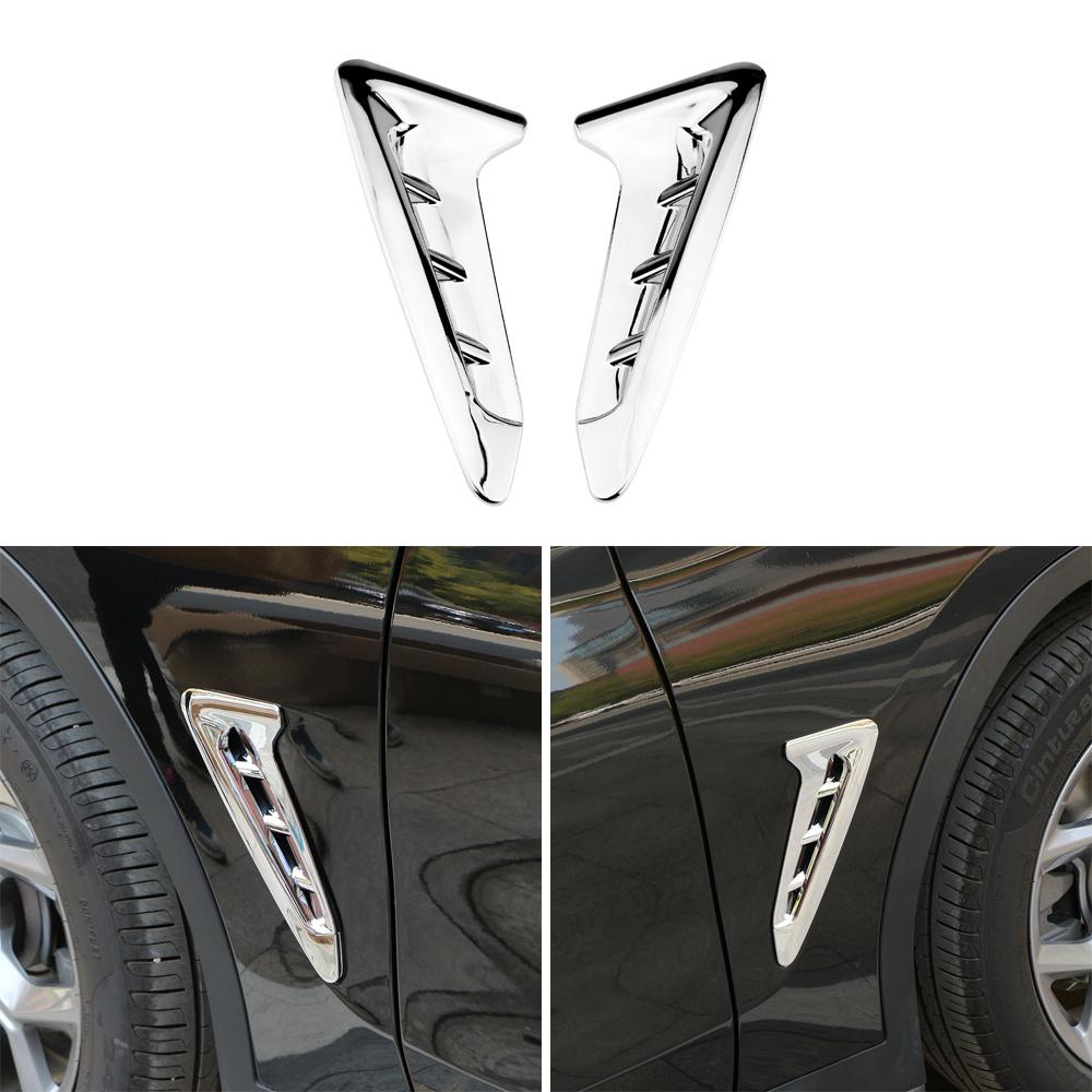 2Pcs Car Exterior Side Air Vent Trim Sticker Side Fender Cover for BMW X3 X4 G01 G02 2018 - 2025 Shark Gills Flow Accessories