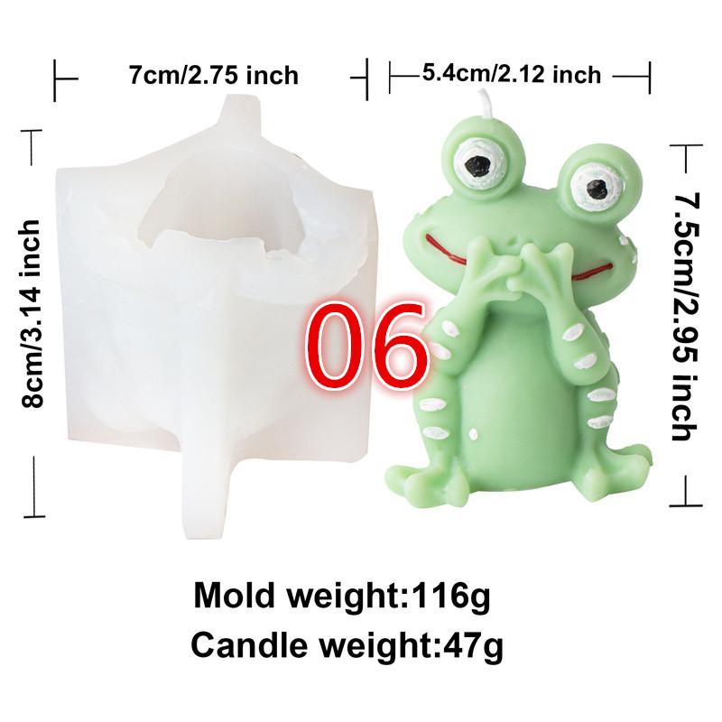 3D Cartoon Frog Silicone Candle Mold DIY Animal Frog Toad Aromatherapy Plaster Mold Crafts Resin Casting Home Decor