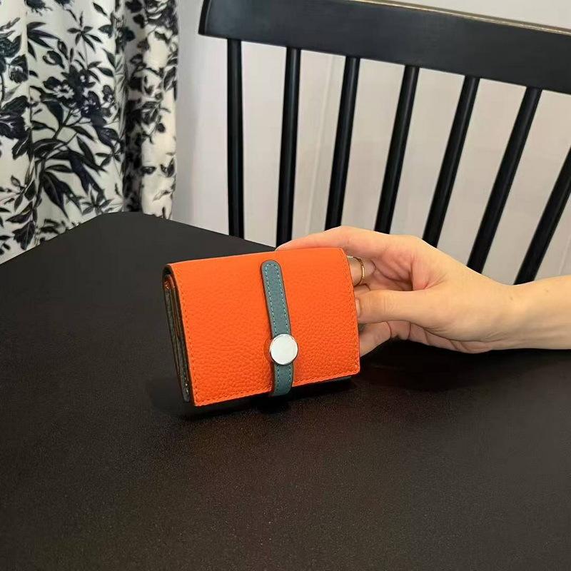 26 New Genuine Pickup Truck With Leather Toe Layer, Women's Foldable Short Wallet, Trendy Leather, Fashionable Drawstring, Versatile Wallet