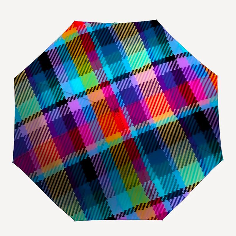 

1pc Colorful Plaid Pattern Folding Umbrella | Elegant Design, Fashionable Accessory, Durable Construction, Sturdy Ribs yy251107108