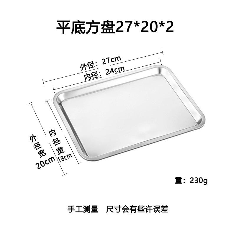

Квадратная тарелка с плоским дном из нержавеющей стали, глубокий противень для варки риса, прямоугольный поднос, тарелка для барбекю