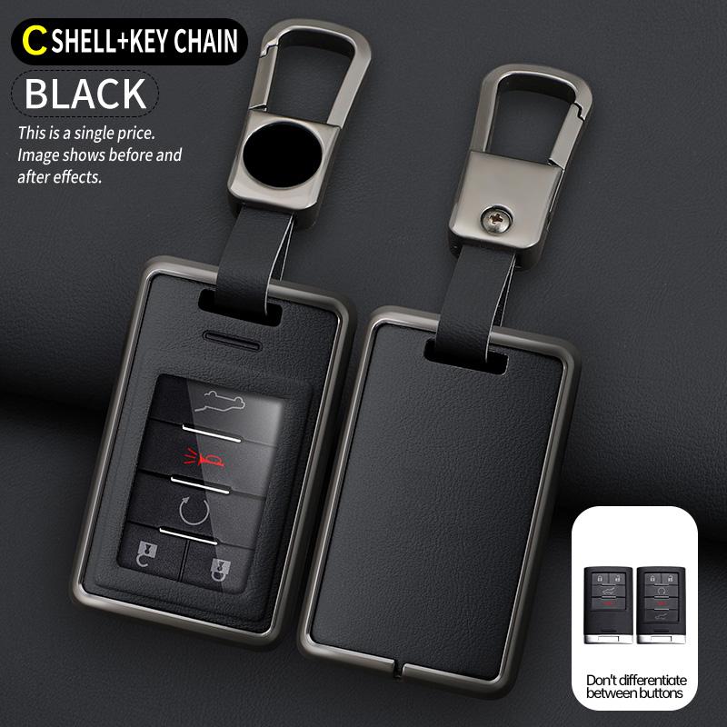 4 5 Keys Zinc Alloy Leather Smart Car Key Case For Cadillac Ats Sts Cts Srx Xts 28T Ctsv Xls Dts Car Key Key Case Case