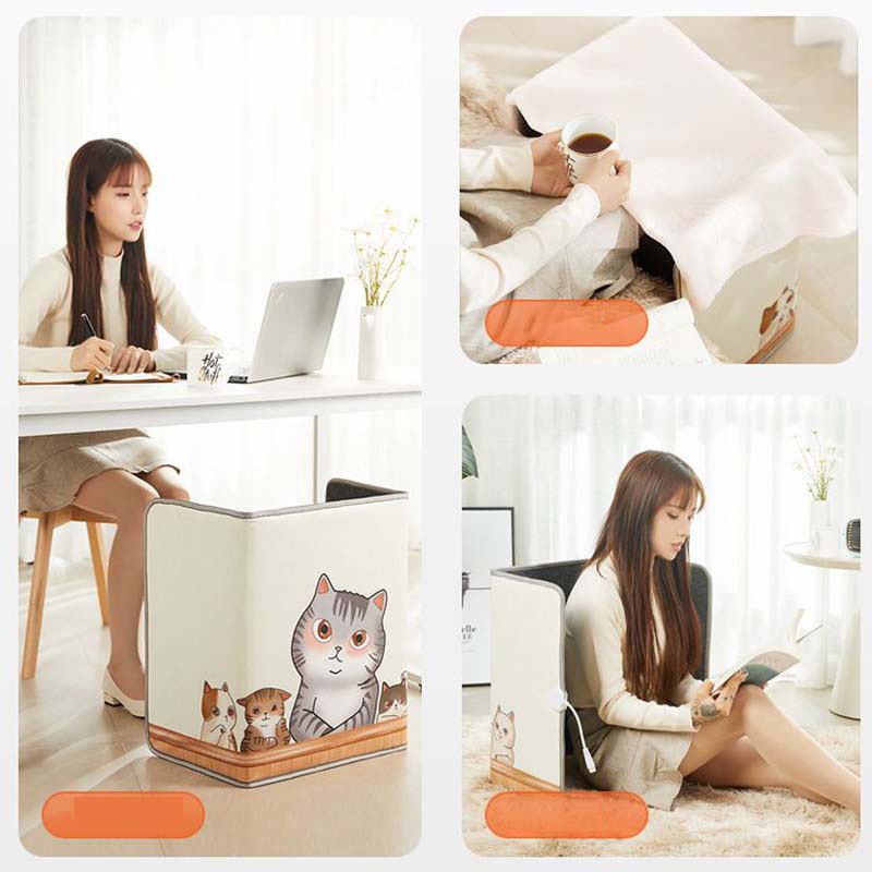 Buy Portable Leg Warmers Warm Feet In Office Three Side Heater Electric Heating Leg Pad for