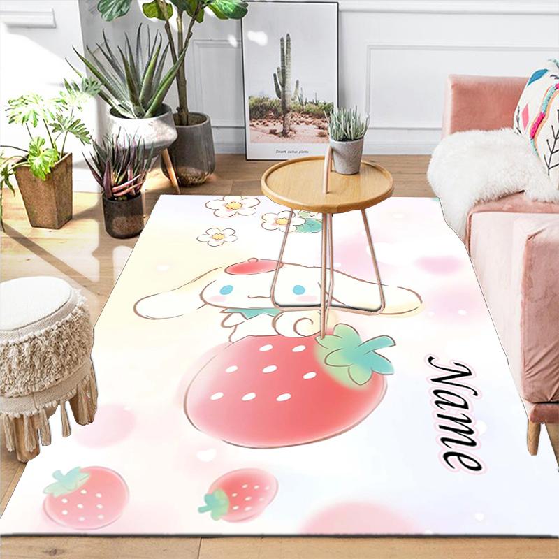 Custom 1Pc Melody Kuromi Flowers Rug Office Carpet Indoor Outdoor Entrance Doormat Nonslip Soft And Comfortable Living Room D2915287