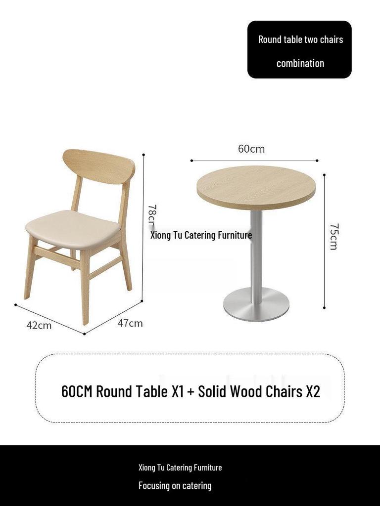 Wall-Mounted Sofa & Table Set for Milk Tea Shop with Natural Wood Style