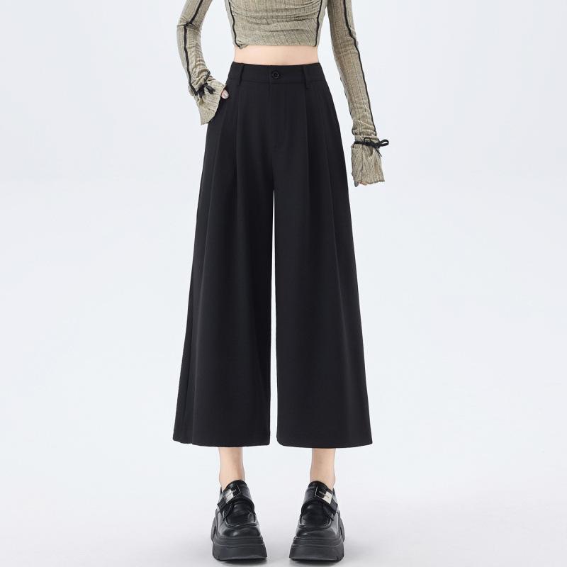 Women's High-Waisted Gray Cropped Pants - Flattering and Slimming for Spring/Summer 2026