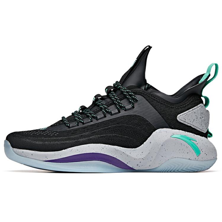 

New ANTA RR6 Basketball Shoes Men Low Top Black Purple Green 912021101-2 44.5