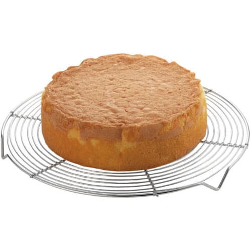 Tiger Crown Rotating Cake Cooler, Silver, 270 x 18mm, Handmade Cake Cooler, 270mm, 18-8 Stainless Steel, Round, with Feet, 1085