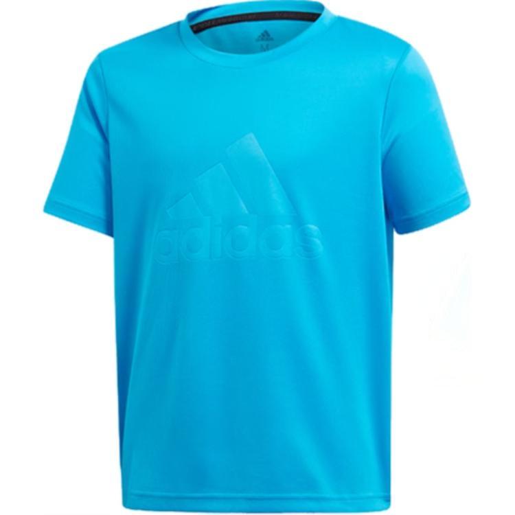 

Adidas Moisture-Wicking Quick-Dry Breathable Short Sleeve T-Shirt Kids Tops Blue FM2006 XL