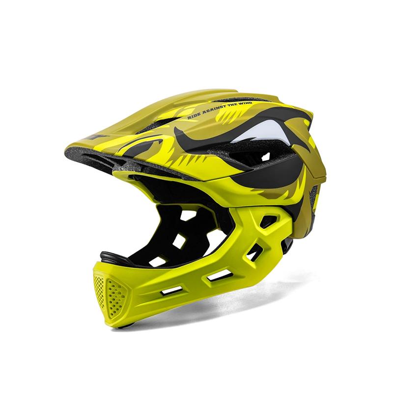 Детский съемный полный шлем, спортивный безопасный велосипедный шлем, защитное снаряжение светло-зеленый