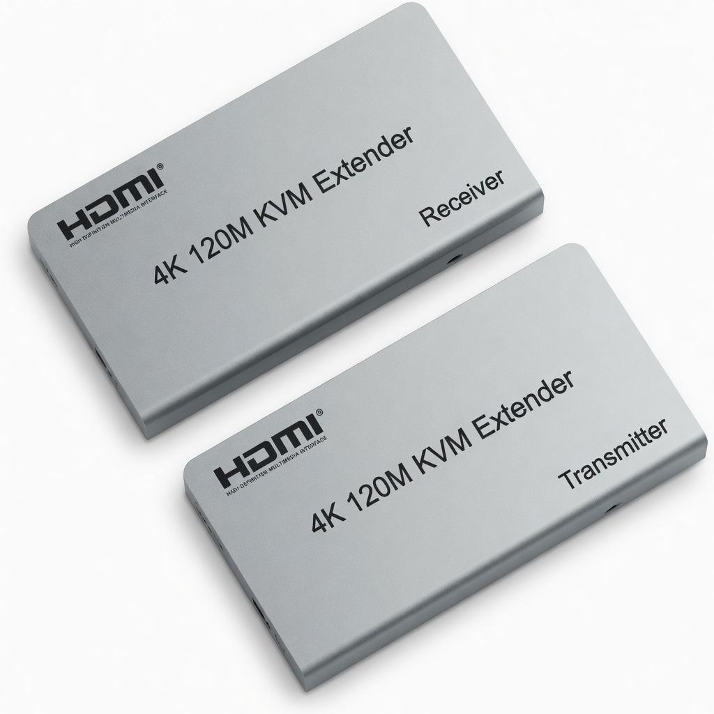 4K HDMI KVM Extender: 120m Network Cable, USB Mouse & Keyboard Control, Local Loop-out, TX/RX Set