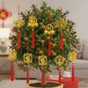 6/10Pcs Gold Chinese New Year Pendant Waterproof Wealth Spring Festival Bonsai Pendant Traditional with Tassel