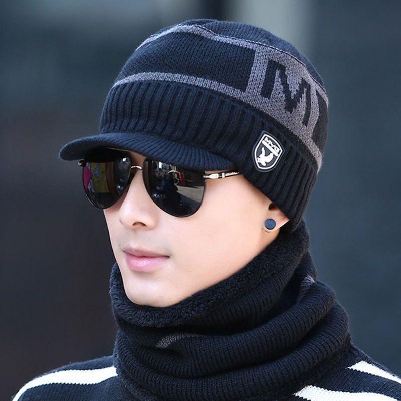 Knitted Mens Winter Beanie Hat With Fleece Lining For Cold Weather Outdoor Use