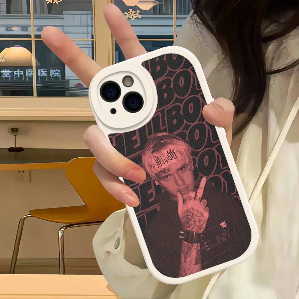 Singer Rapper L-Lil Peep Phone Case For IPhone 16 15 14 13 12 11 Pro Max Plus Leather Cover