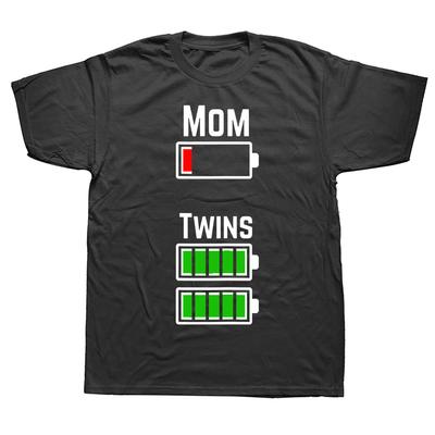 Camiseta Estampada Batería Baja Mamá de Gemelos Camiseta Hip Hop Ropa Cómoda Unisex para Mujeres Hombres Ropa Harajuku Transpirable Camiseta Holgada