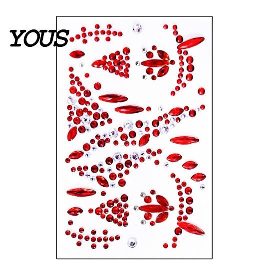 Long Lasting Face Body Stickers Halloween Scar Gem Stickers, Rhinestone Wound Art Dark Style Aesthetic Decals, Waterproof Self Adhesive Temporary