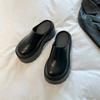 Super hot Internet celebrity black high heel half bag head slippers women's wear 2025 new non-slip heightened thick-soled slippers