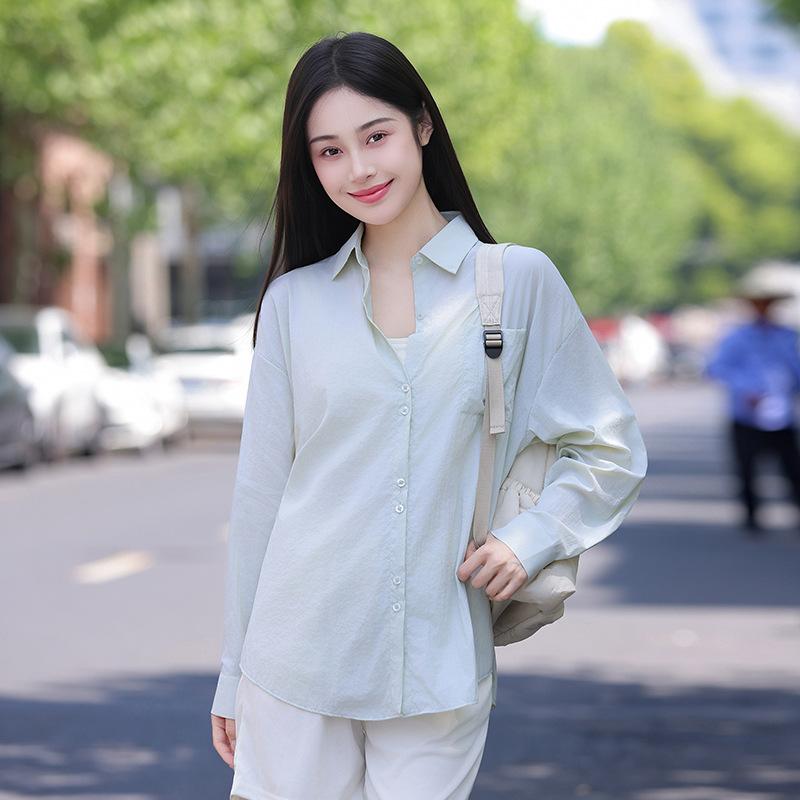 Sunscreen clothing, women's UV protection, light and breathable loose casual shirt 1011 new women's outdoor sunscreen clothing