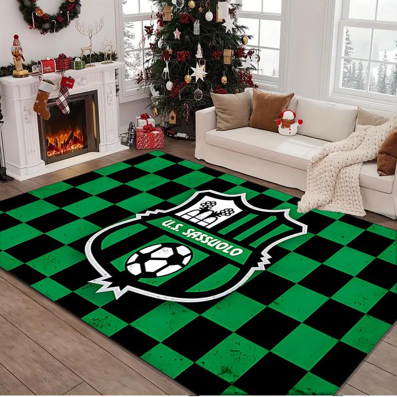 1 Stück Teppich Sassuolo Fußballwappen Design Teppich, Stuhlteppich, Läufer für Büro Schlafzimmer Wohnzimmer Schlafzimmer, Fußabtreter Dekoration Weihnachts-Fan-Geschenke