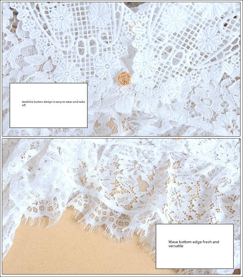 Koreanischer Stil Damen Spitzen-Mock-Kragen für Herbst-/Winterpullover