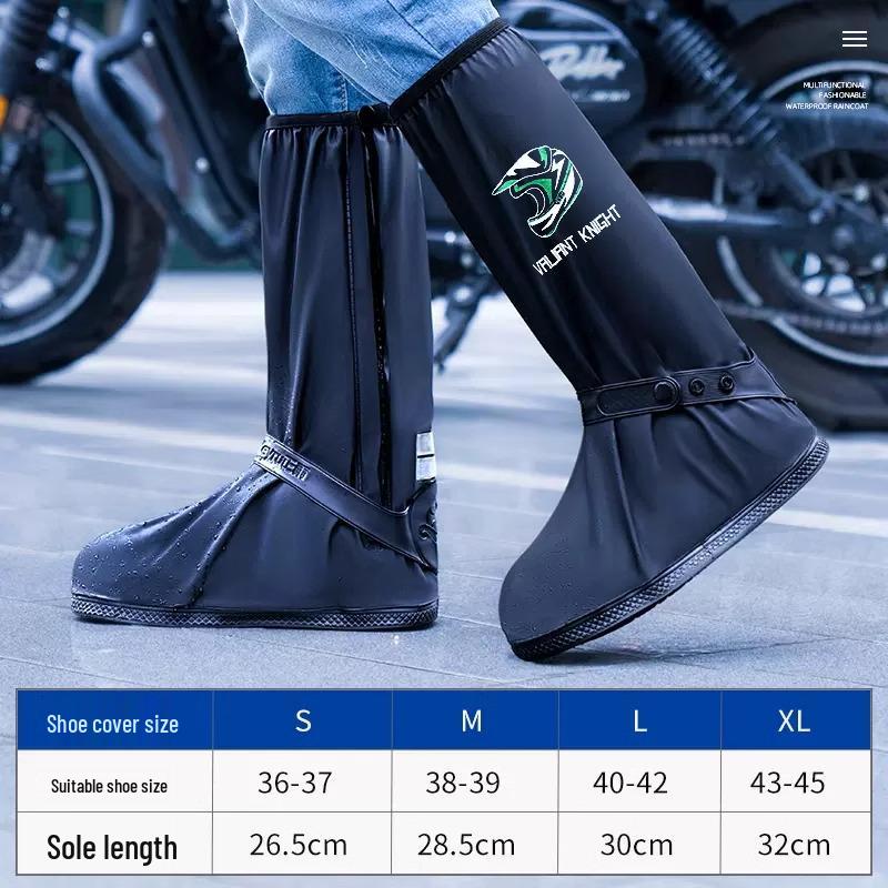 PVC Waterproof Anti-Slip Thickened Rain Boot Covers for Children and Adults, Wear-Resistant and High-Top Design, Suitable for Snow and Riding
